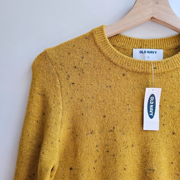 NWT Old Navy Womens Cozy Gold Speckled Knit Sweater Size XS - Picture 8 of 11